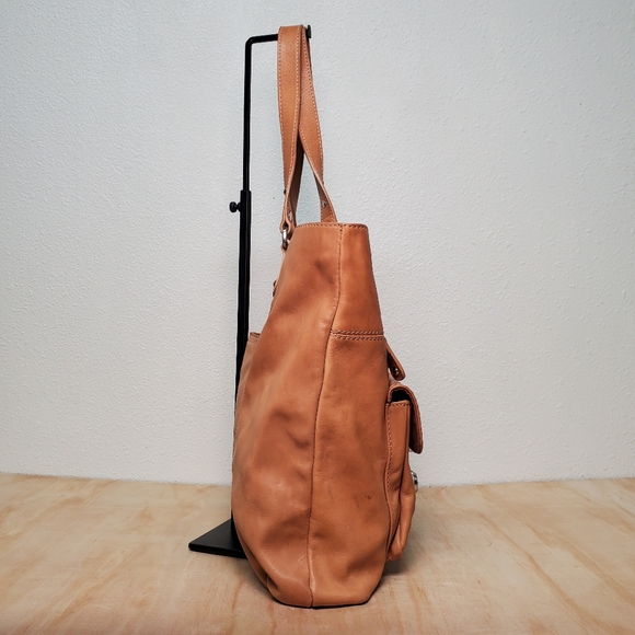 Kate Landry Natural Leather Moto Tote Bag - Picture 4 of 12